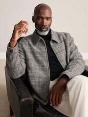 Grey Signature British Moons Merino Wool Check Shacket - Image 1 of 10
