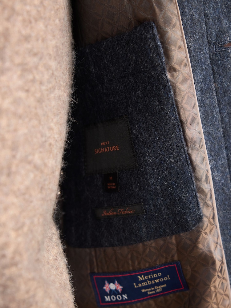 Navy Blue Signature British Moons Merino Wool Stripe Chore Shacket - Image 12 of 12
