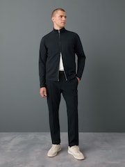 Navy Blue Smart Funnel Shacket With Wool - Image 3 of 9
