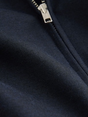 Navy Blue Smart Funnel Shacket With Wool - Image 7 of 9