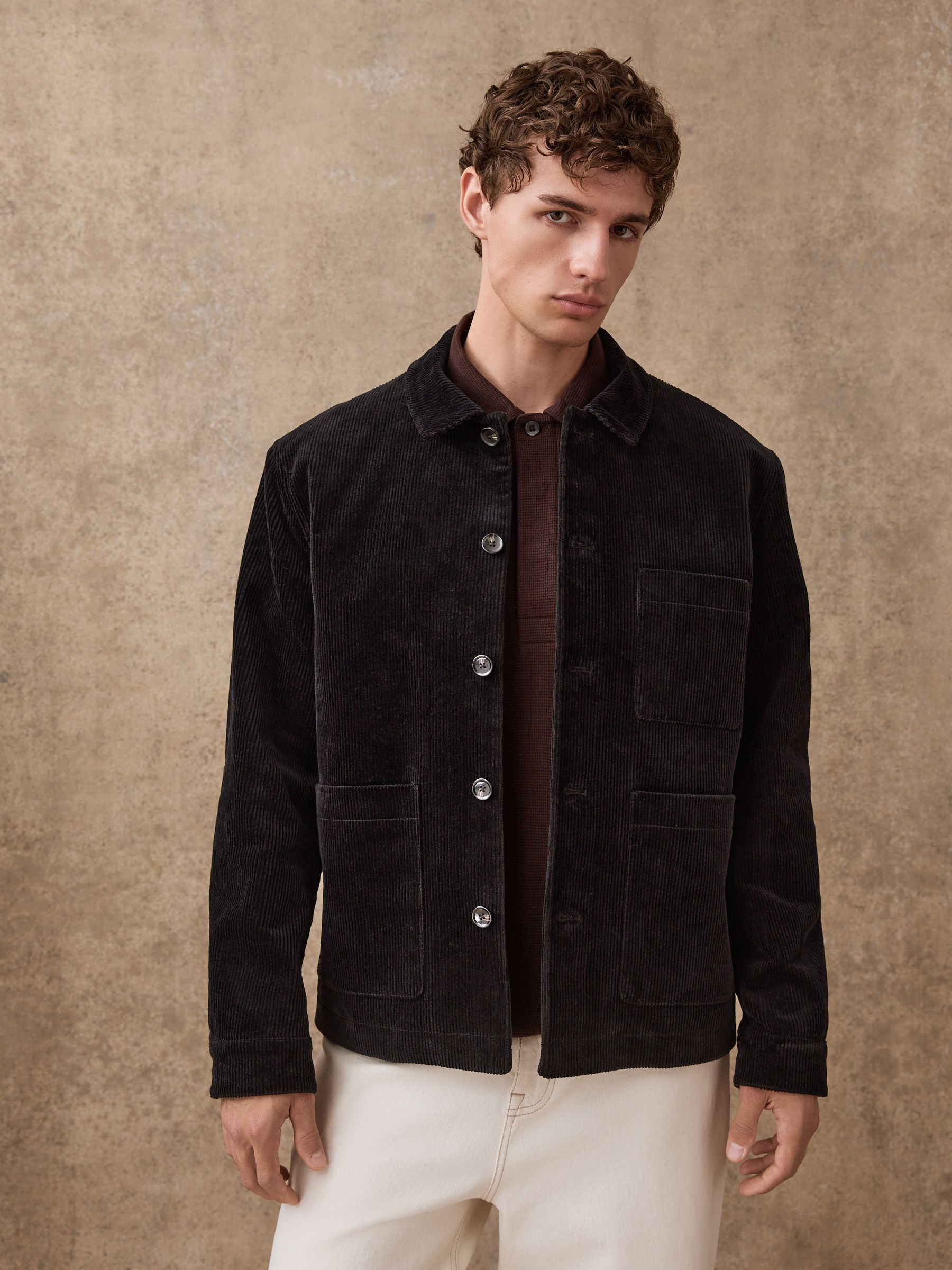 Buy Black Smart Rich Cord Chore Jacket from Next USA