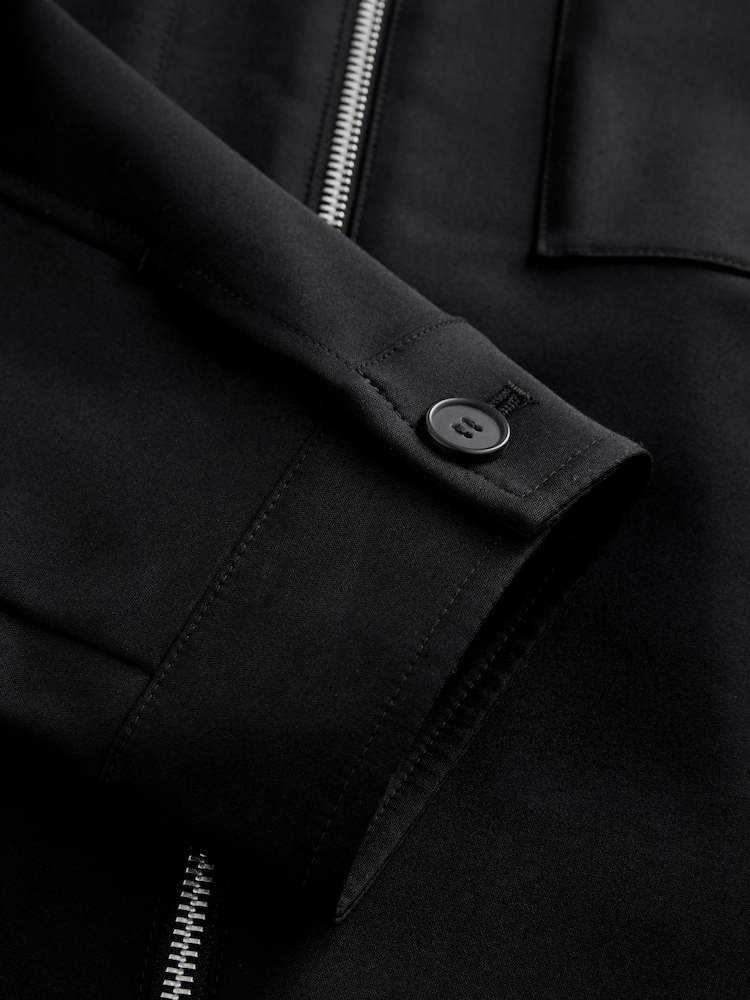 Black Smart Technical Shacket With Stretch - Image 10 of 10