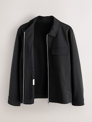 Black Smart Technical Shacket With Stretch - Image 2 of 5