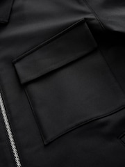 Black Smart Technical Shacket With Stretch - Image 9 of 10