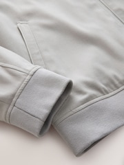Neutral Smart Soft Touch Funnel Neck Shacket With Faux Suede Trim Detail - Image 10 of 11