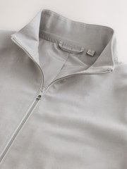Neutral Smart Soft Touch Funnel Neck Shacket With Faux Suede Trim Detail - Image 8 of 11