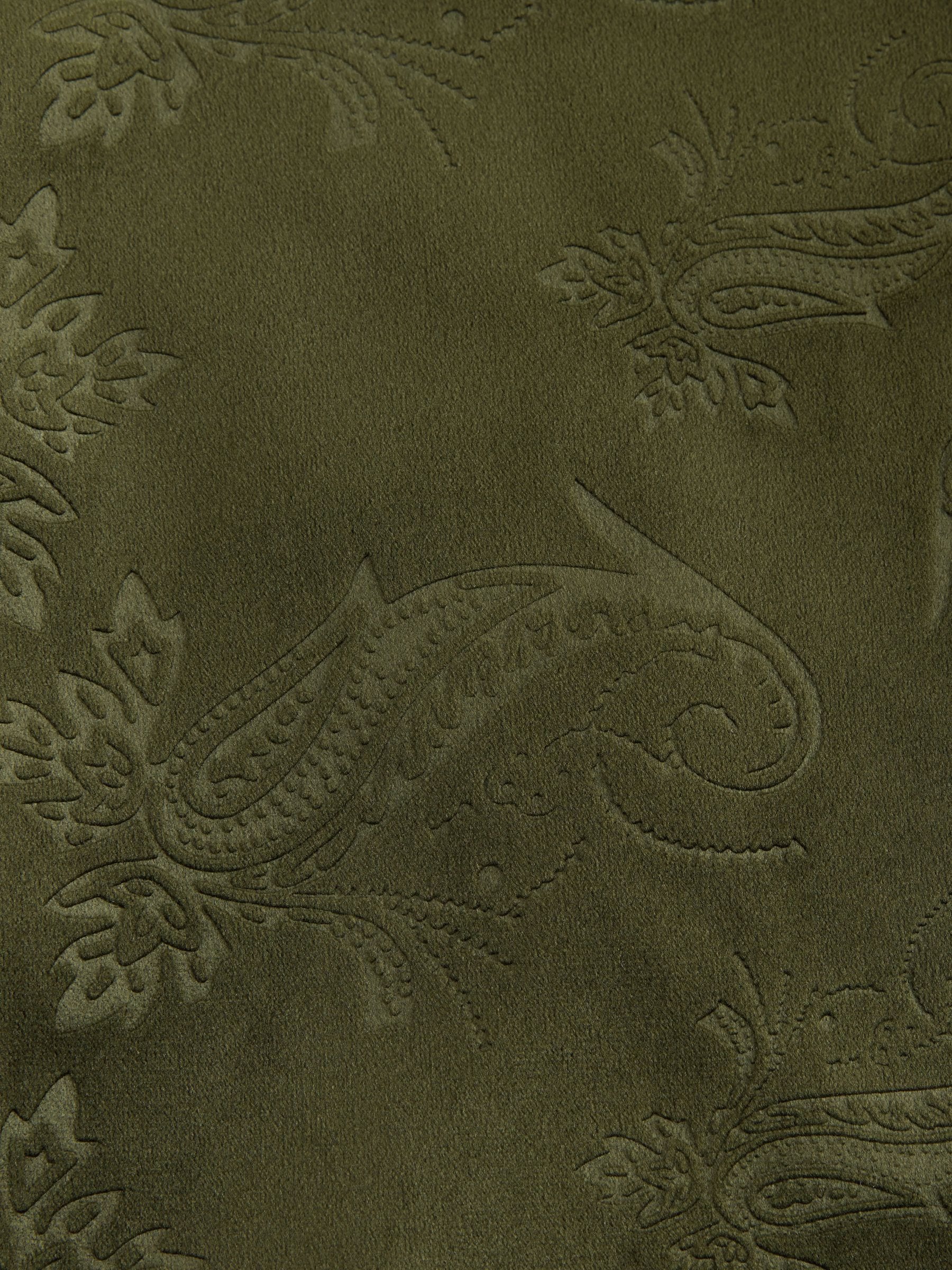 Buy Olive Green Paisley Regular Fit Patterned Velvet Blazer from