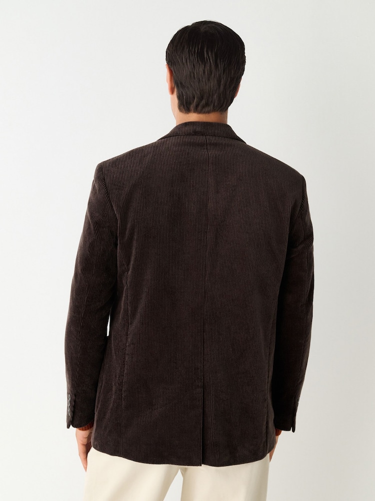 Chocolate Brown Regular Fit Regular Fit Cord Blazer - Image 2 of 5