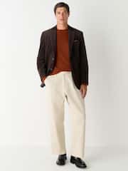 Chocolate Brown Regular Fit Regular Fit Cord Blazer - Image 3 of 5