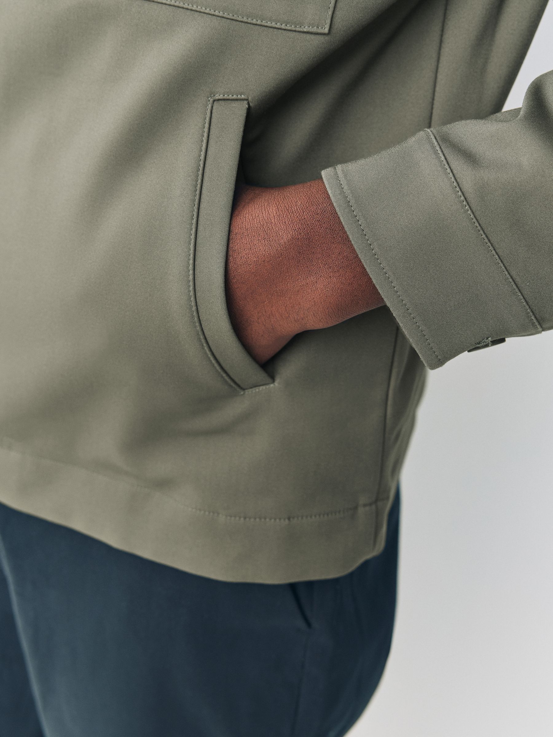 Buy Khaki Green N. Premium Smart Technical Jacket With Stretch