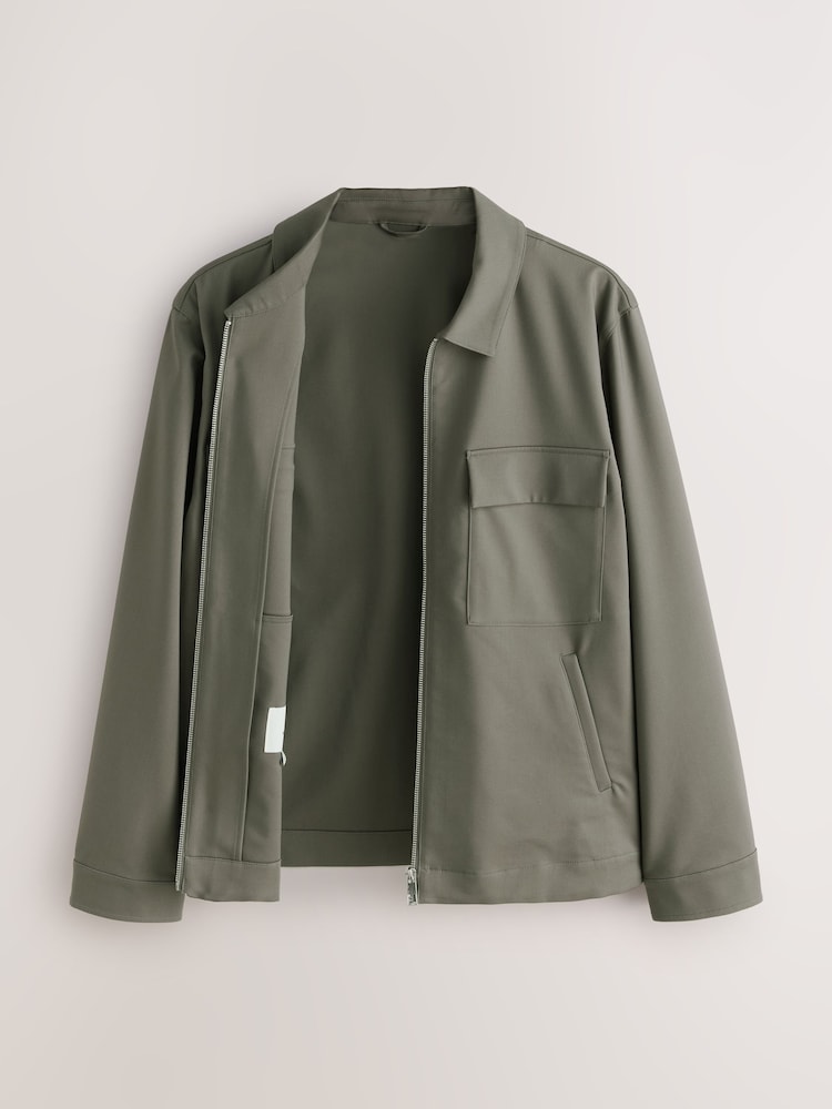 Buy Khaki Green N. Premium Smart Technical Jacket With Stretch 