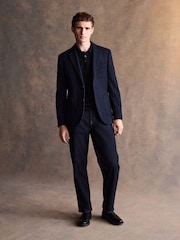 Marineblau/blau - Regular Fit Wool Rich Soft Touch Blazer - Bild 2 von 9