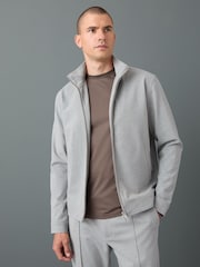 Light Grey Smart Funnel Shacket With Wool - Image 1 of 5