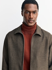 Castanho - Smart Textured Dogtooth Shacket - Imagem 4 de 5