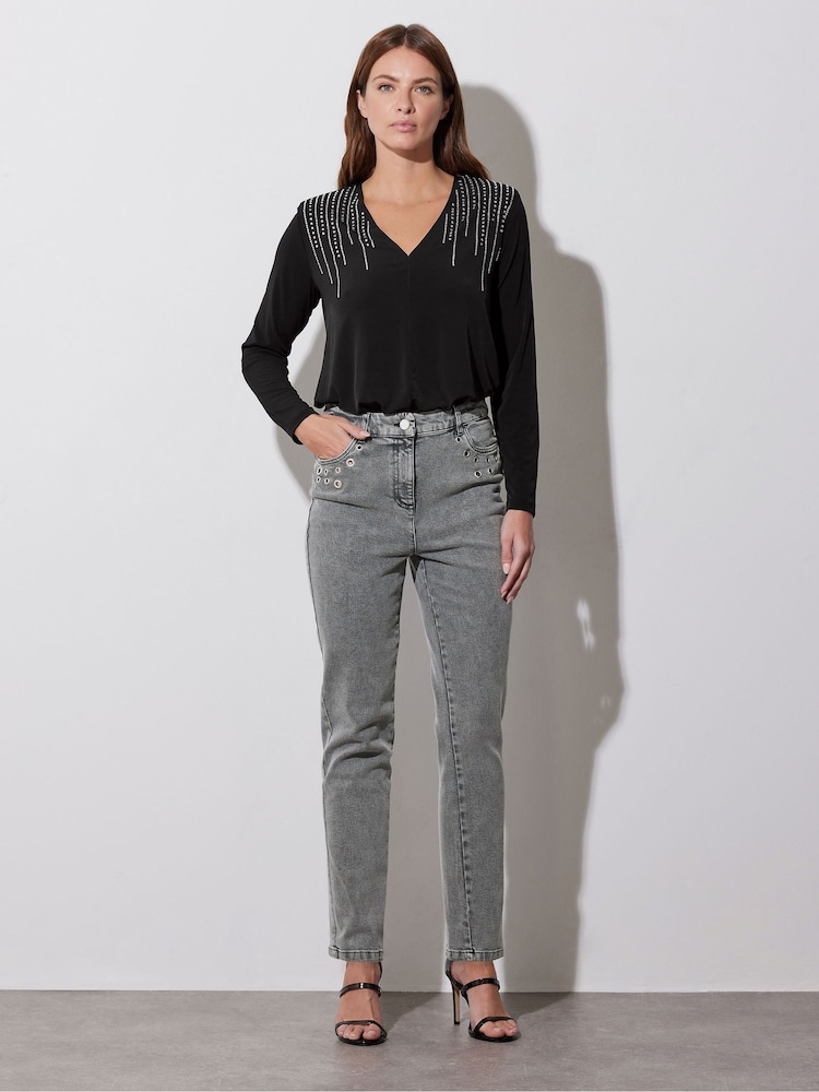 Star by Julien MacDonald Black Embellished Shoulder Bodies - Image 1 of 5