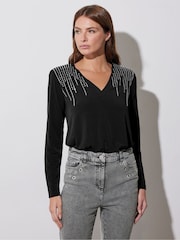 Star by Julien MacDonald Black Embellished Shoulder Bodies - Image 2 of 5