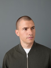 Khaki Green Smart Bomber Jacket - Image 4 of 10