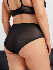 Yours Curve Black Eyelash Lace High Leg Knickers - Image 3 of 6