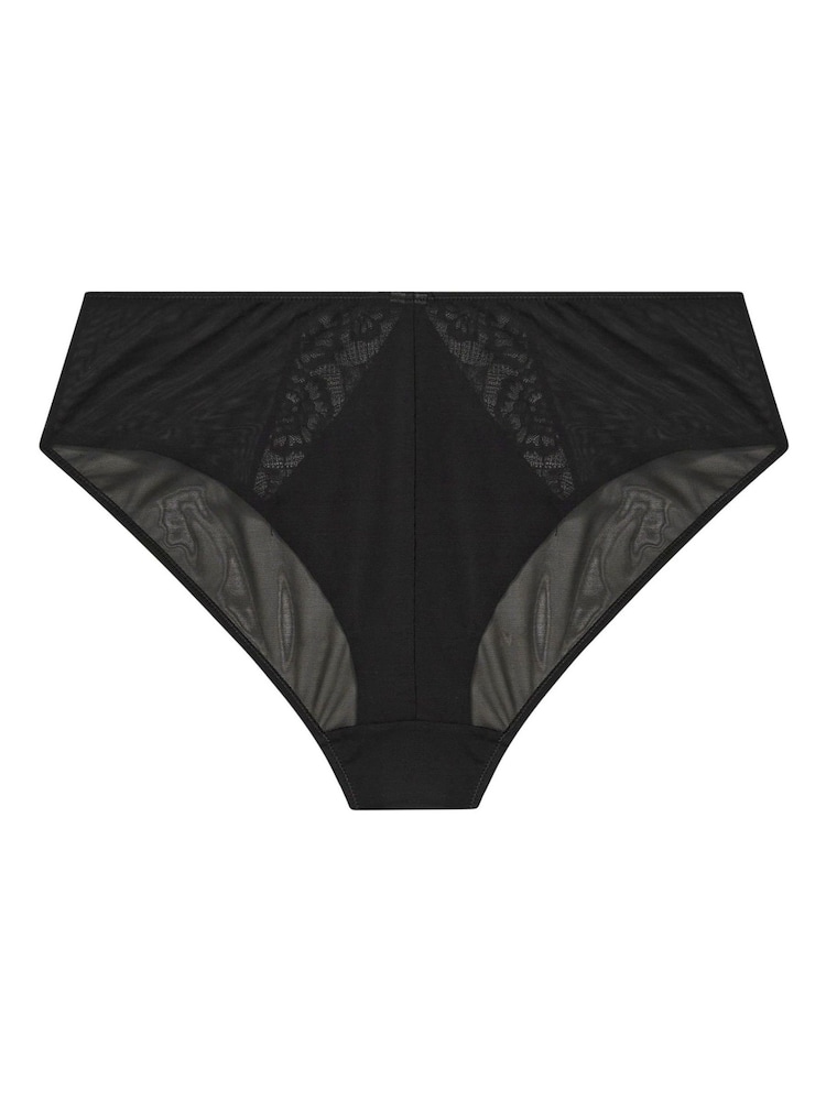 Yours Curve Black Eyelash Lace High Leg Knickers - Image 6 of 6