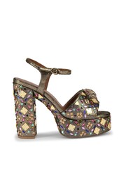 Kurt Geiger London Gold Kensington Platform Sandals - Image 1 of 4