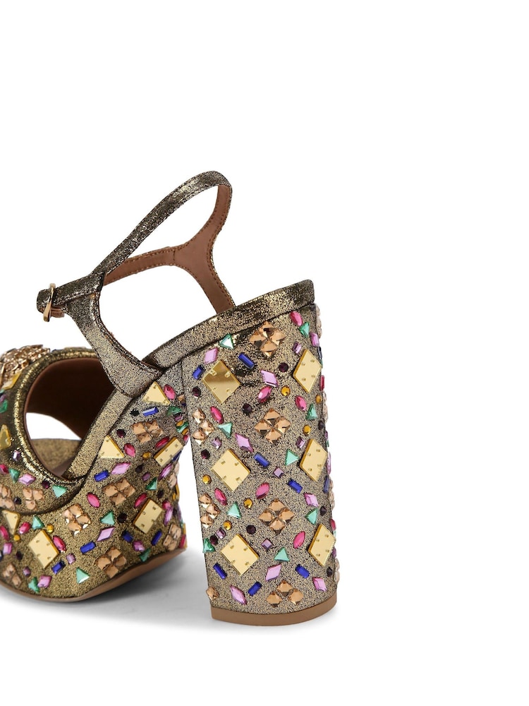 Kurt Geiger London Gold Kensington Platform Sandals - Image 4 of 4