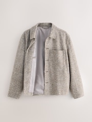Neutral Smart Check Shacket with Wool - Image 10 of 12