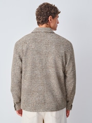 Neutral Smart Check Shacket with Wool - Image 2 of 12