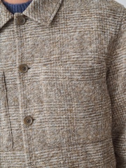 Neutral Smart Check Shacket with Wool - Image 6 of 12