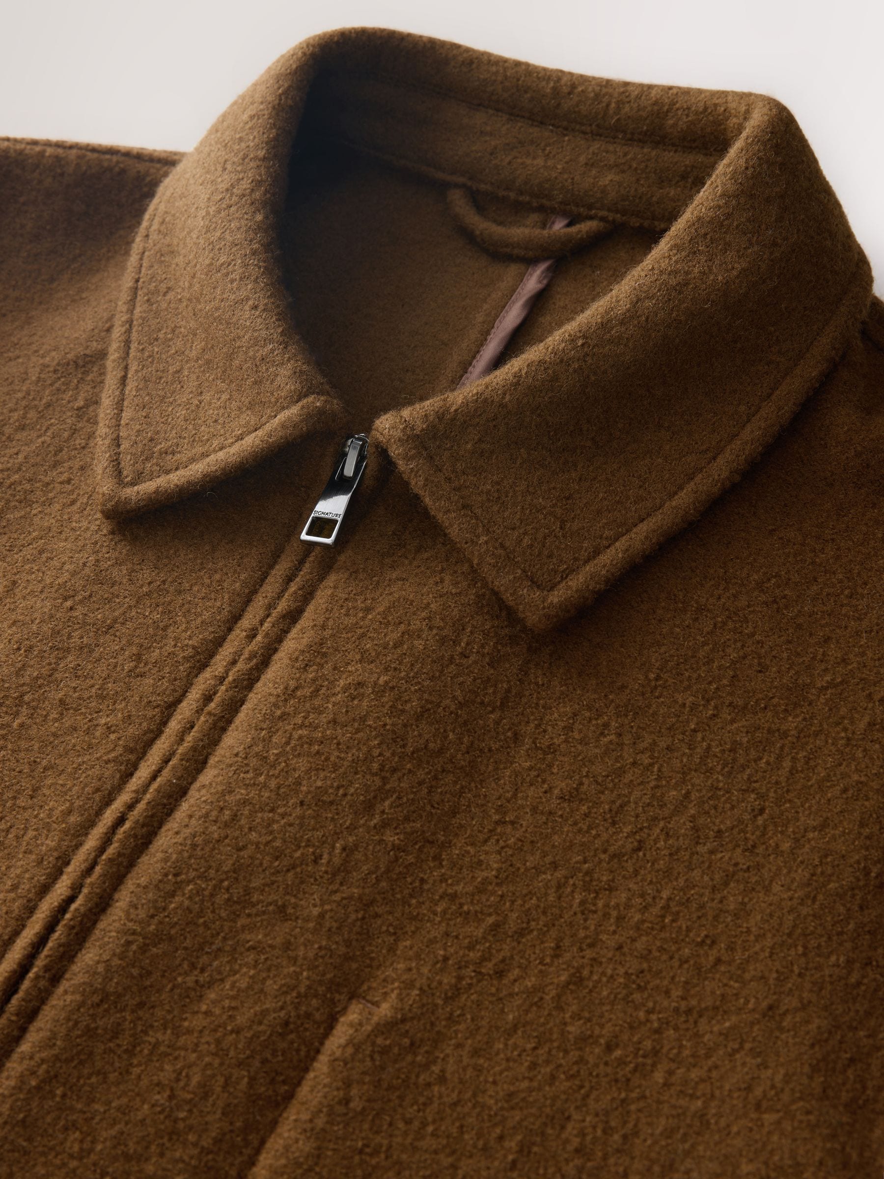 Buy Tan Brown Signature Nova Fides 100% Wool Textured Smart Jacket