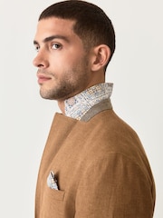 Tobacco Regular Fit Textured Linen Blend Blazer - Image 6 of 13