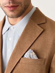 Tobacco Regular Fit Textured Linen Blend Blazer - Image 7 of 13