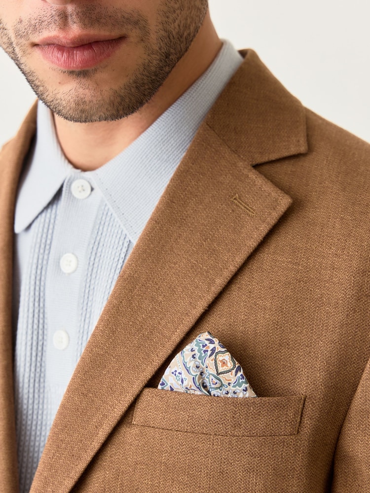 men's tobacco blazer Buy Tobacco Regular Fit Textured Linen Blend Blazer from Next USA