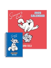 Portico Designs Red 2025 Simon's Cat Square Calendar and Matching A5 W Set - Image 1 of 6