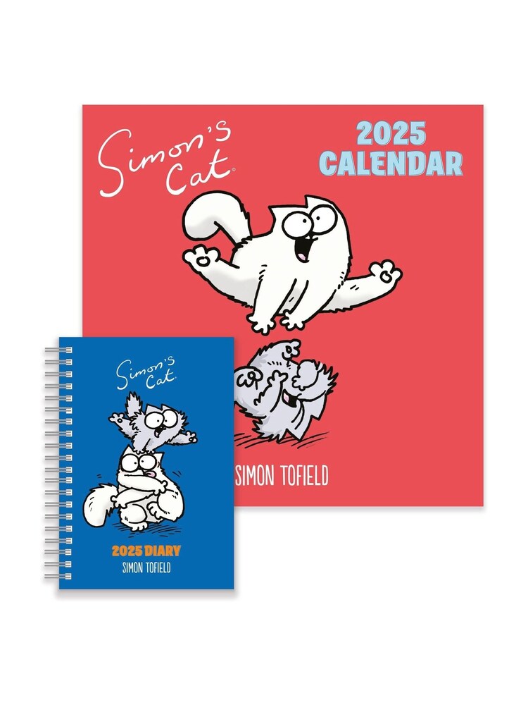 Portico Designs Red 2025 Simon's Cat Square Calendar and Matching A5 W Set - Image 1 of 6