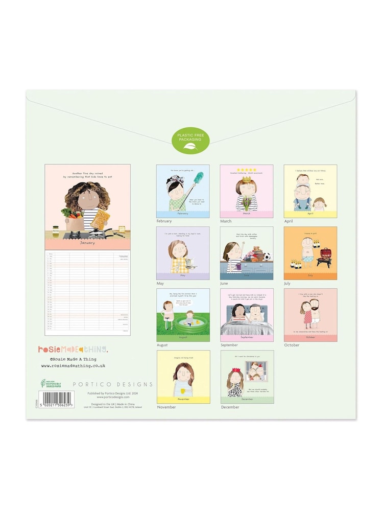 Portico Designs Cream 2025 Rosie Made a Thing Square Family Planner Wall Set - Image 6 of 6