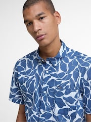 Barbour® Blue Spillroad Short Sleeve Tailored 100% Cotton Shirt - Image 3 of 5
