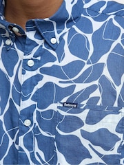 Barbour® Blue Spillroad Short Sleeve Tailored 100% Cotton Shirt - Image 4 of 5