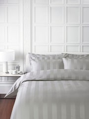 Jasper Conran London Lunar Rock 500 Thread Count Satin Stripe 100% Cotton Pillowcase - Image 1 of 4