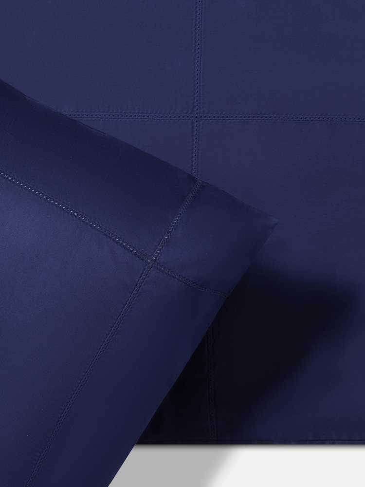 Jasper Conran London Navy 500 Thread Count SUPIMA® Square 100% Cotton Pillowcase - Image 4 of 4