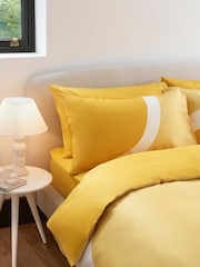 Jasper Conran London Yellow 300 Thread Count Wave Duvet Cover - Image 2 of 5
