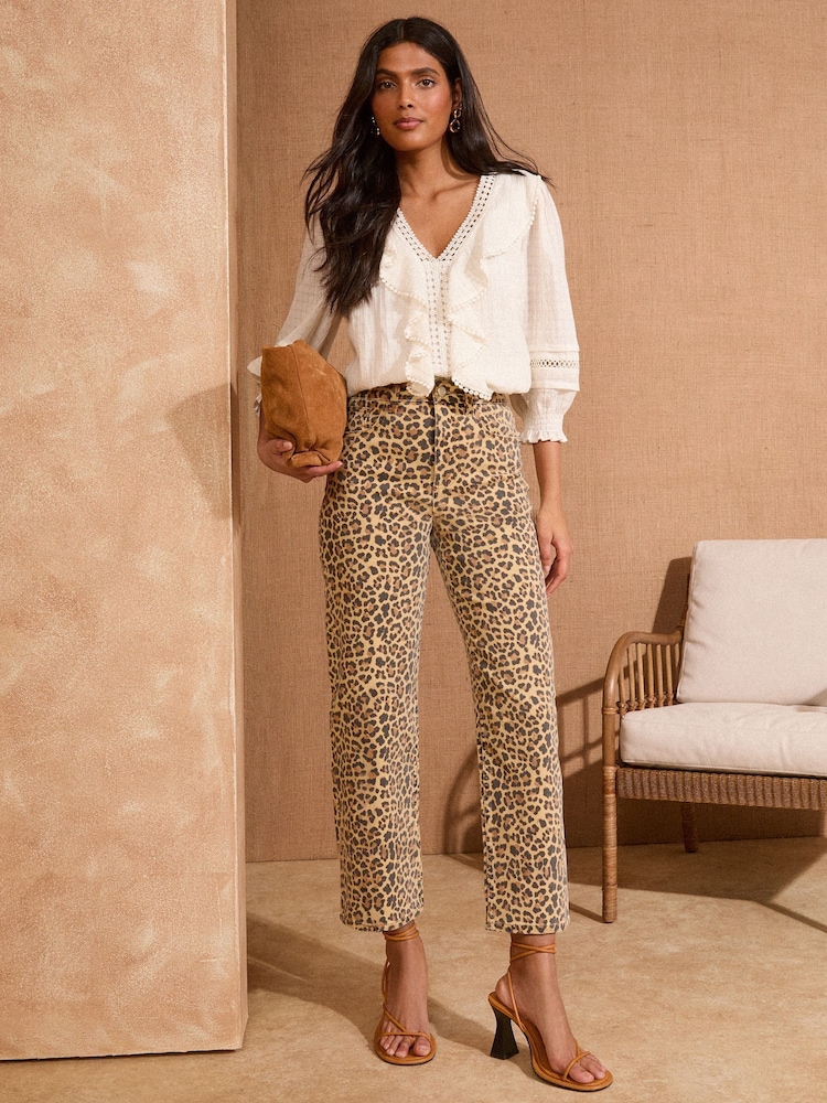 Estampado de leopardo - Vaqueros capri de pernera ancha de Love & Roses - Imagen 1 de 5 Estampado de leopardo - Vaqueros capri de pernera ancha de Love & Roses - Imagen 1 de 5