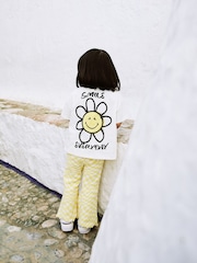 Ecru Yellow Smiley World Short Sleeve T-Shirt and Flare Set (3mths-7yrs) - Image 4 of 9