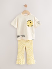 Ecru Yellow Smiley World Short Sleeve T-Shirt and Flare Set (3mths-7yrs) - Image 5 of 9