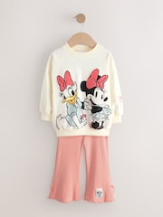 أبيض بيج فاتح - Disney Minnie Mouse and Daisy Duck Long Sleeve Top and Flare Set (3mths-7yrs) - صورة 1 من 5
