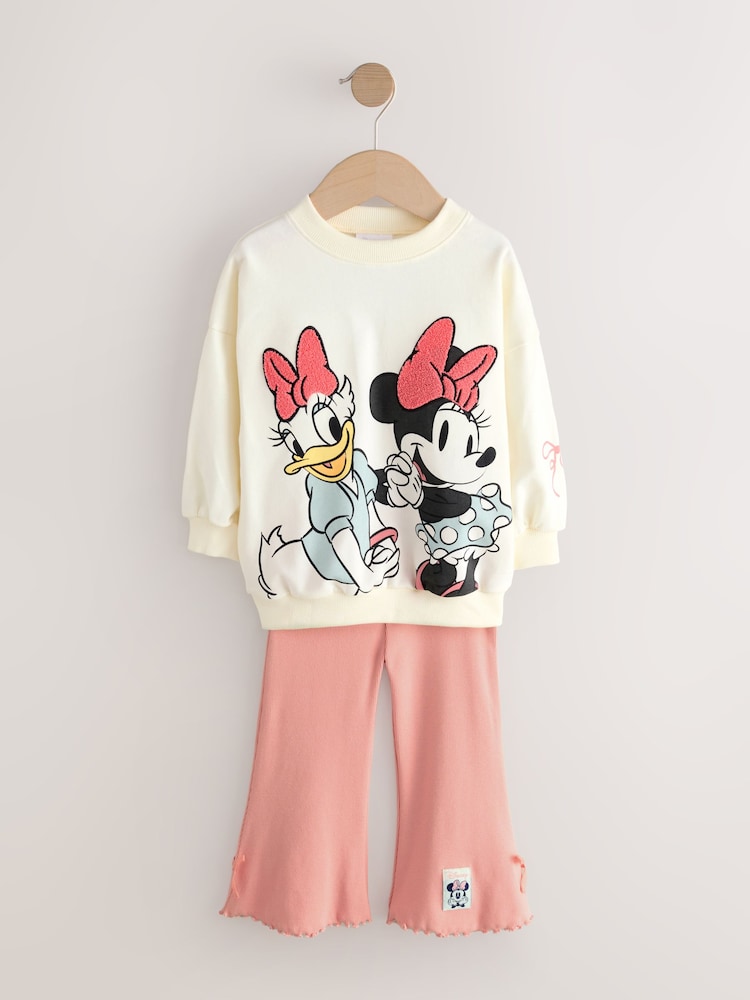 أبيض بيج فاتح - Disney Minnie Mouse and Daisy Duck Long Sleeve Top and Flare Set (3mths-7yrs) - صورة 1 من 5