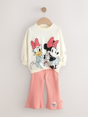 أبيض بيج فاتح - Disney Minnie Mouse and Daisy Duck Long Sleeve Top and Flare Set (3mths-7yrs) - صورة 2 من 5