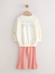 أبيض بيج فاتح - Disney Minnie Mouse and Daisy Duck Long Sleeve Top and Flare Set (3mths-7yrs) - صورة 3 من 5