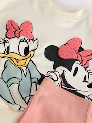 أبيض بيج فاتح - Disney Minnie Mouse and Daisy Duck Long Sleeve Top and Flare Set (3mths-7yrs) - صورة 4 من 5