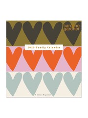 Caroline Gardner Red 2025 Hearts  Mixed Prints Square Family Calendar Set - Image 2 of 6