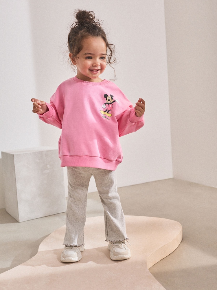 Pink Disney Mickey Mouse and Friends Long Sleeve Top and Flare Set (3mths-7yrs) - Image 2 of 9